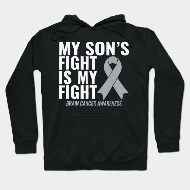 My Son's Fight is My Fight Brain Cancer Awareness Hoodie by Antoniusvermeu